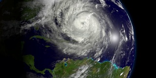 来自空间卫星的飓风地球风暴台风气候云天气4k