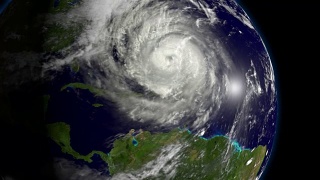 来自空间卫星的飓风地球风暴台风气候云天气4k视频素材模板下载