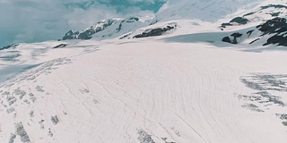 鸟瞰图美丽的自然雪山岩石景观