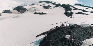 鸟瞰图的风景自然雪峰景观