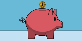 硬币落入小猪高清动画