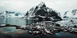 挪威莱因村的鸟瞰图