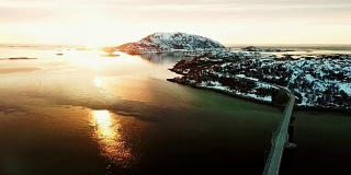 挪威sommaroy桥鸟瞰图