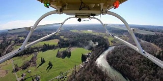 斯蒂尔瓜米什河农田斯诺霍米什县华盛顿空中直升机视图