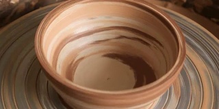 Neriyagi or nerikomi pottery colored clay. Creating jar or vase