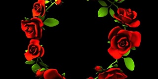 黑色文本空间上的红玫瑰框架