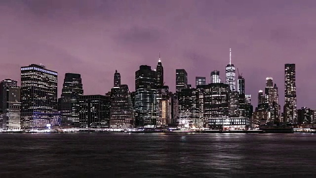 美国曼哈顿/纽约的夜景