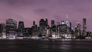 美国曼哈顿/纽约的夜景视频素材模板下载