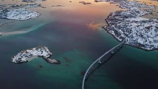 挪威北部特罗姆斯郡的索玛若伊岛风景路线视频素材模板下载