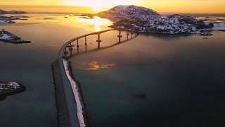 挪威北部特罗姆斯郡的索玛若伊岛风景路线视频素材模板下载