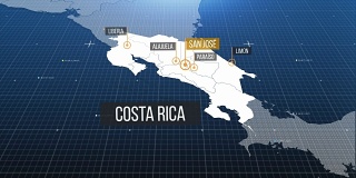 哥斯达黎加的地图