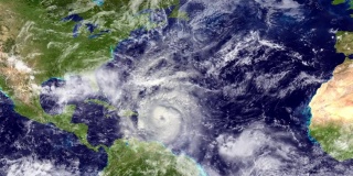 来自空间卫星的飓风地球风暴台风气候云天气4k