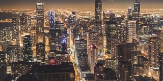 美国芝加哥/伊利诺斯州的夜景