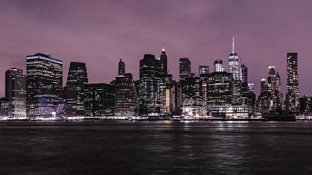 T/L TU Downtown Manhattan at Night /美国纽约