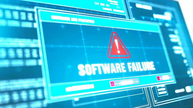软件故障警告通知系统安全警报错误信息在计算机屏幕上输入登录和密码。