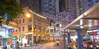 POV香港有轨电车缆车时光流逝