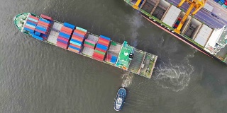 集装箱船舶进出口货物鸟瞰图