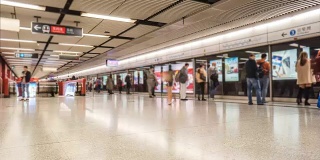 4K延时-香港梅托地铁站台