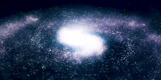 太空动画背景与星云，星星。银河系，银河系和星云。动画银河蓝在太空