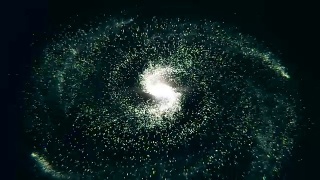 旋转螺旋星系-深空探索。宇宙中星系与恒星和星云的动画视频素材模板下载