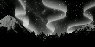 冬夜北极光3d渲染图