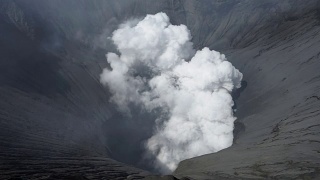 Bromo火山口和火山口，世界活火山。视频素材模板下载