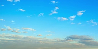 蓝天上的云朵。间隔拍摄