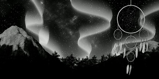 Dreamcatcher关于夜空背景的3d渲染图