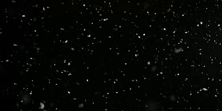 暴风雨的天气，雪花，小雪花孤立在黑色的背景。真实的镜头光晕，很容易使用混合/叠加模式。