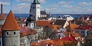 时间流逝的全景塔林老城，爱沙尼亚。