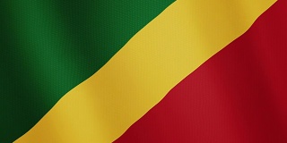 刚果共和国国旗飘扬的动画。全屏。国家的象征
