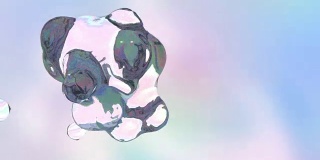 彩色水滴抽象三维动画。