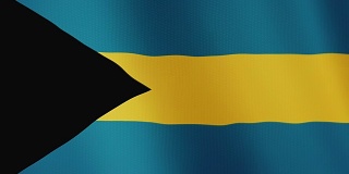 巴哈马国旗飘扬的动画。全屏。国家的象征