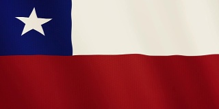 智利国旗飘扬的动画。全屏。国家的象征