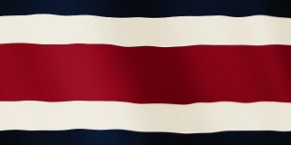 哥斯达黎加国旗飘扬的动画。全屏。国家的象征
