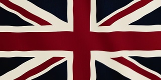 英国国旗飘扬的动画。全屏。国家的象征