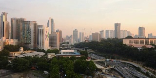 吉隆坡航空时间流逝日落高速公路高清视频