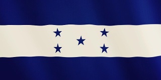 挥舞洪都拉斯国旗的动画。全屏。国家的象征