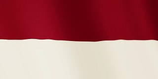 印尼国旗飘扬的动画。全屏。国家的象征