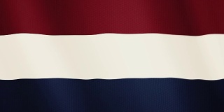 荷兰国旗飘扬的动画。全屏。国家的象征