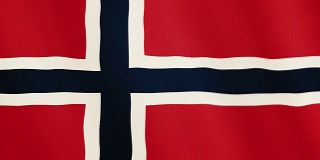 挪威国旗飘扬的动画。全屏。国家的象征