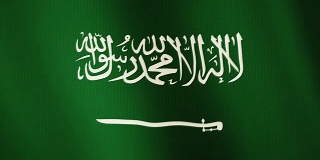 沙特阿拉伯国旗飘扬的动画。全屏。国家的象征