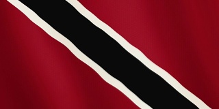 特立尼达和多巴哥国旗飘扬的动画。全屏。国家的象征