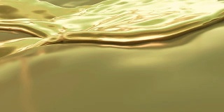 描绘液体黄金滚上岸的动画。