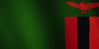 Zambia flag waving animation. Full Screen. Symbol of the country