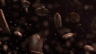 爆炸烤咖啡豆4K视频素材模板下载