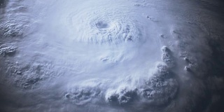 一个清晰的大飓风的卫星视图。