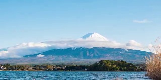 T/L TD Mt.Fuji Against Blue Sky, kawaguchi Lake, Fuji, Japan