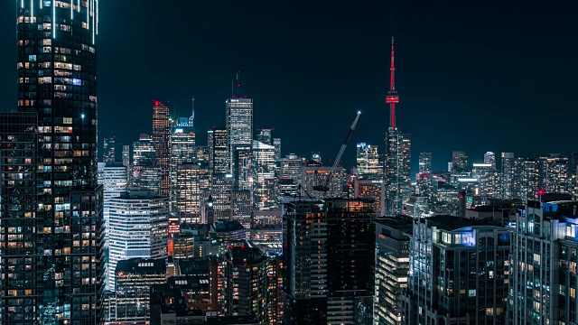 Modern Futuristic Night Toronto City Skyline