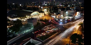 时光流逝俯瞰华拉蓬火车站，泰国曼谷